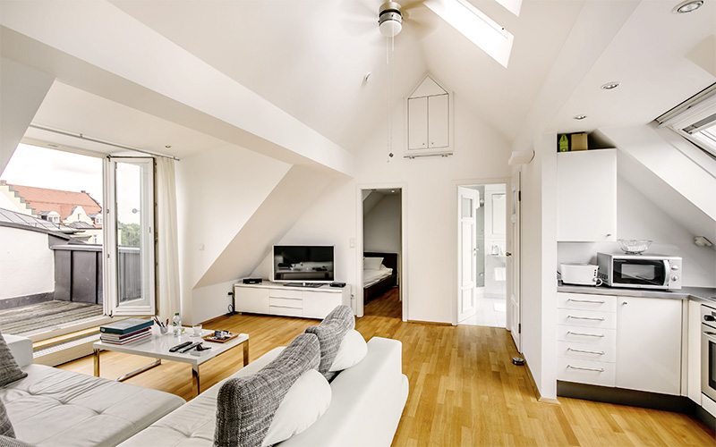 Möblierte Wohnung Haidhausen Wohnzimmer